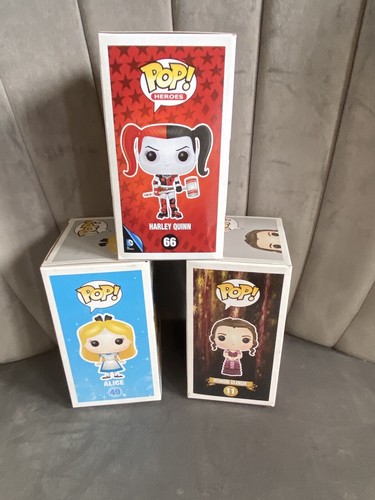 3 Funko Pop! Figures Lot - Harley Quinn #66, Alice #49 & Hermione Granger  #11 - Picture 4 of 6