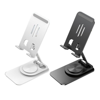 Phone Holder 360°Rotation Height Adjustable Foldable Portable Metal Desk Pho Set