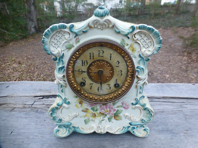 ✦80s vintage✦　290cm×93cm　バルーチラグ　ミナハニ文様 Antique Ansonia Tecumseh Porcelain Mantle Shelf Clock Floral