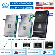 JK BMS w/1A-2A Active Balance BT/RS485 for 4S-24S 100A-300A Li-ion LiFePo4 lot