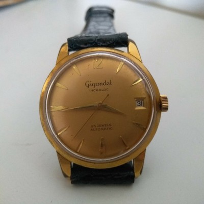 1950s GIGANDET AUTOMATIC AS 1580 VINTAGE WATCH UHREN OROLOGIO GOLD FILLED  35mm | eBay