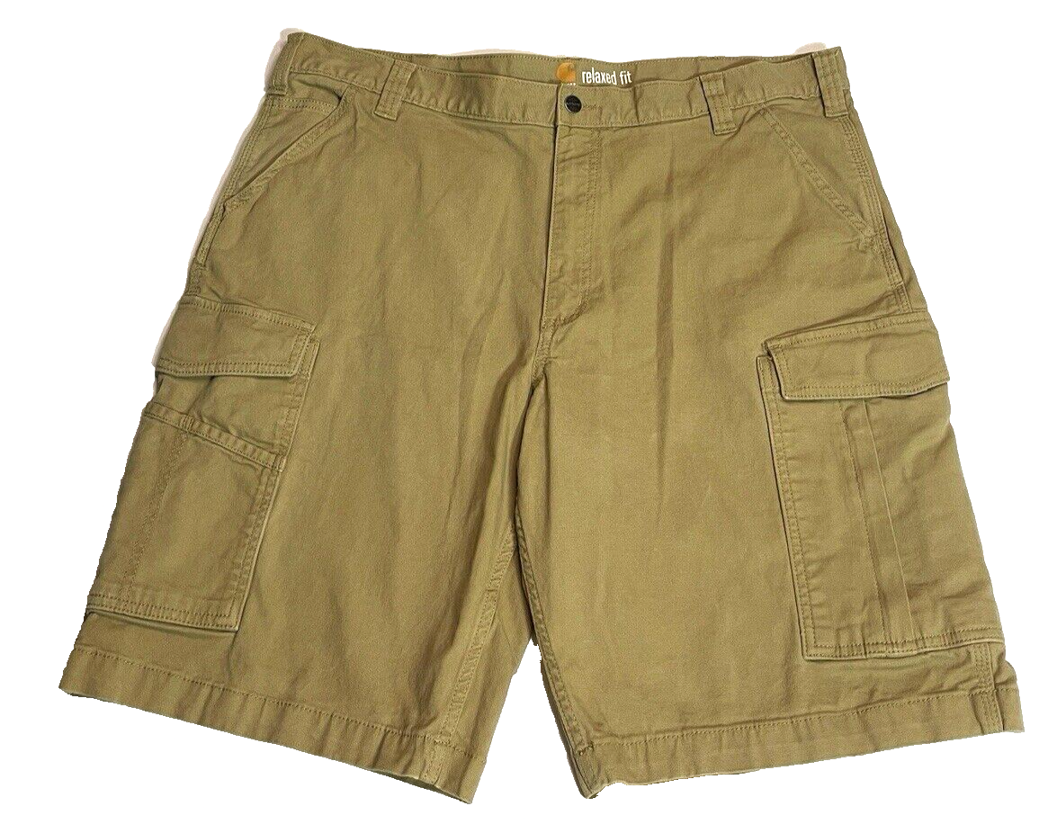 Shorts Carhartt Men's Size 42X10 Relaxed Fit Heavy Cargo Khaki Work Shorts-image