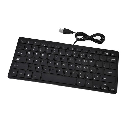 Black 78 Keys Ultra Thin Mini USB Wired Keyboard For Desktop Computer Laptop Set - Picture 15 of 22