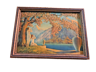 Framed Antique Print   Love s Echo by Henri G. Retnart 1920 - 42x31cm