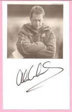 Alan Curbishley, West Ham United signed 8 x 5 inch white card Original Signature