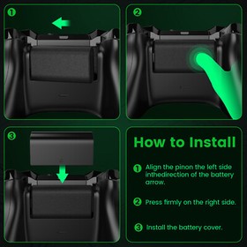 For Xbox One X S Play and Charge Kit Rechargeable Battery Pack & Charging Docks