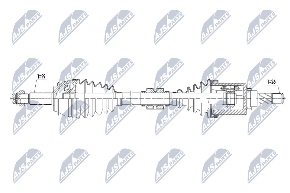 DRIVE SHAFT NPW-NS-072 FOR NISSAN QASHQAI/II/VAN/SUV K9K872/636/646 1.5L 4cyl - Image 4