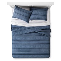 Indigo Tonal Stripe Quilt And Sham Set 3pc (full/queen) - The Industrial Shop... on sale Indigo Tonal Stripe Quilt And Sham Set 3pc (full/queen) - The Industrial Shop... on sale