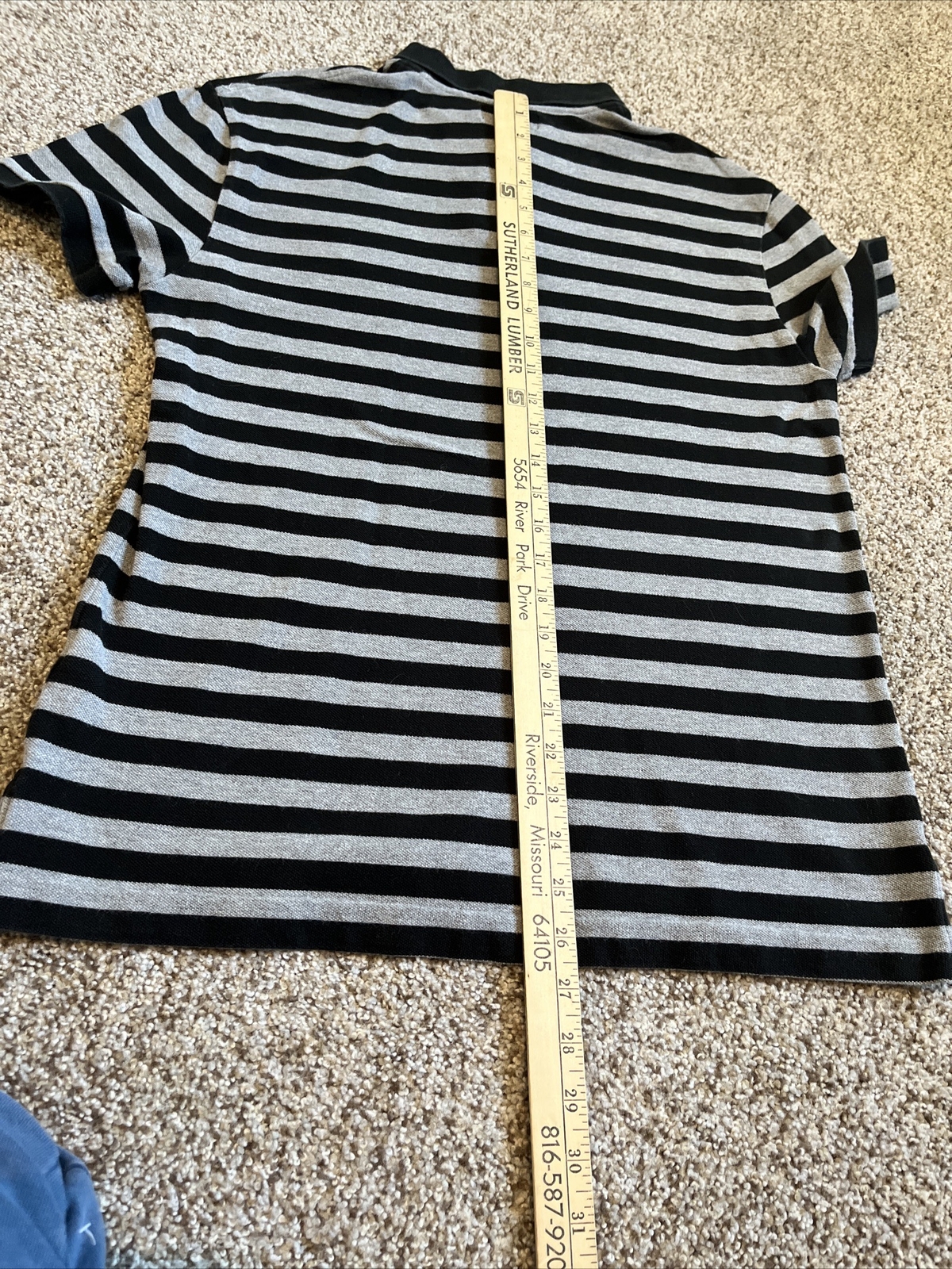 Polo Jeans Co. Ralph Lauren Rugby Polo Shirt Black Gray Size M - View 8