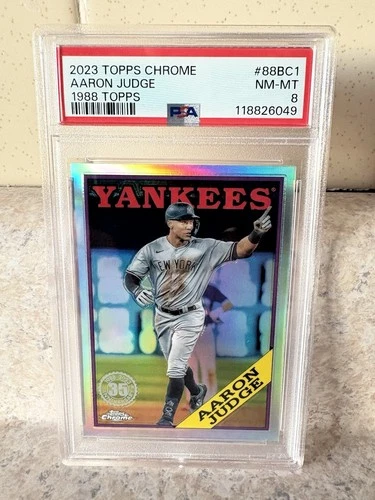 2023 Topps Chrome - Aaron Judge - 1988 Topps #88BC-1 New York Yankees PSA 8!