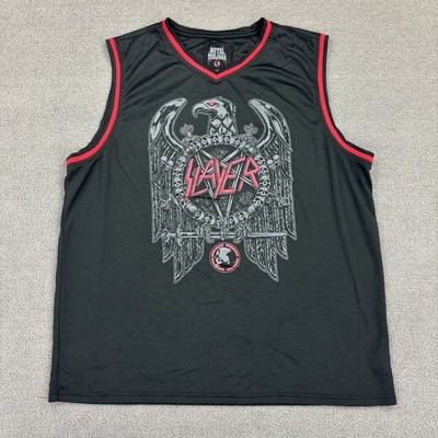 Metal Mulisha Slayer Jersey Shirt Eagle Skull Graphic Red Trim Sz M