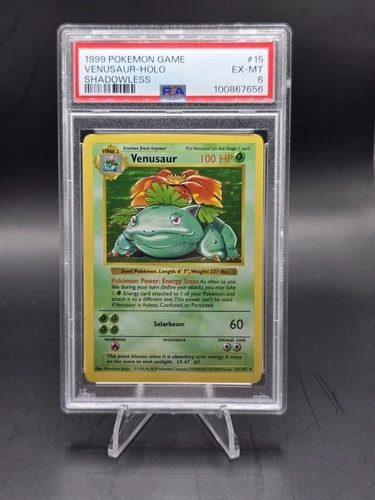 Venusaur 015/102 Base Set (Shadowless) Holo PSA 6
