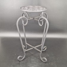 Wrought Iron Plant Stand Round Ornate Top Scr...