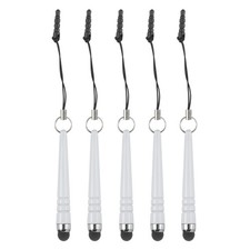 5pcs Metallic Stylus Pen for Touch Screens Metal Capacitive Pens, White