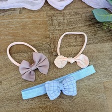 Set 3, Baby girl headbands, Pink And Blue