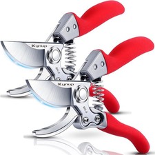 2-Pack Pruning Shears, Heavy Duty Bypass Pruner for Garden, Red