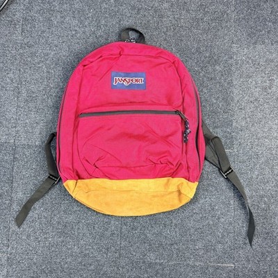 Vintage JanSport Red Suede Bottom Backpack Made in USA 43967 Right Pack 90s