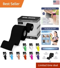 16ft  Cotton Kinesiology Tape - Latex-Free Muscle Support, Waterproof