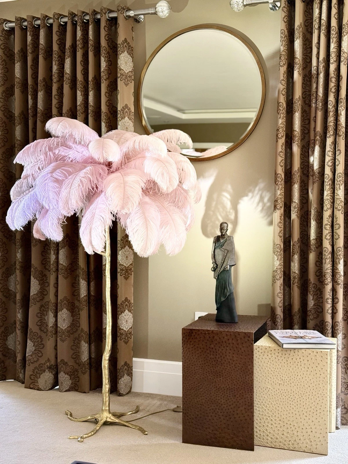 Gallery image 6 for Ostrich Feather Burlesque Floor Lamp With Brass Stand RRP £1,276
