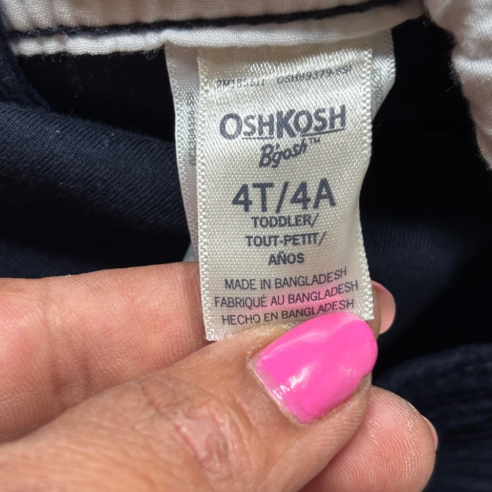 Mono de pana OshKosh Bgosh para niños pequeños 4T/4A azul marino correas ajustables usado en excelente estado Foto 3 de 4
