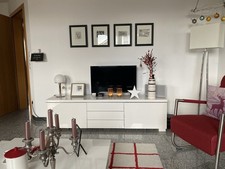 BESTÅ BURS TV-Bank, Hochglanz weiß, 180x41x49 cm, Sehr Guter Zustand!