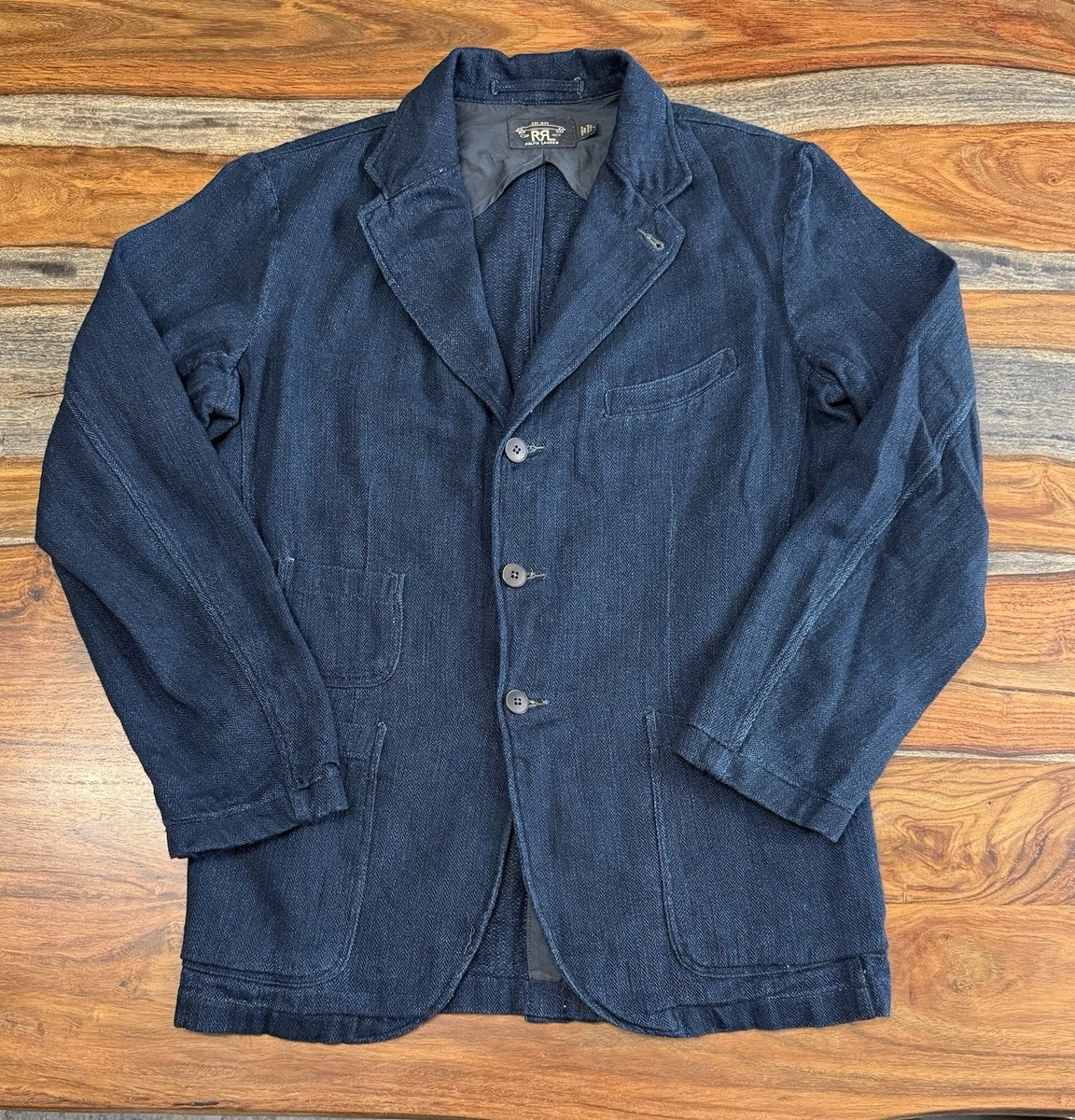 RRL Ralph Lauren Unconstructed Indigo Herringbone Sport Coat
