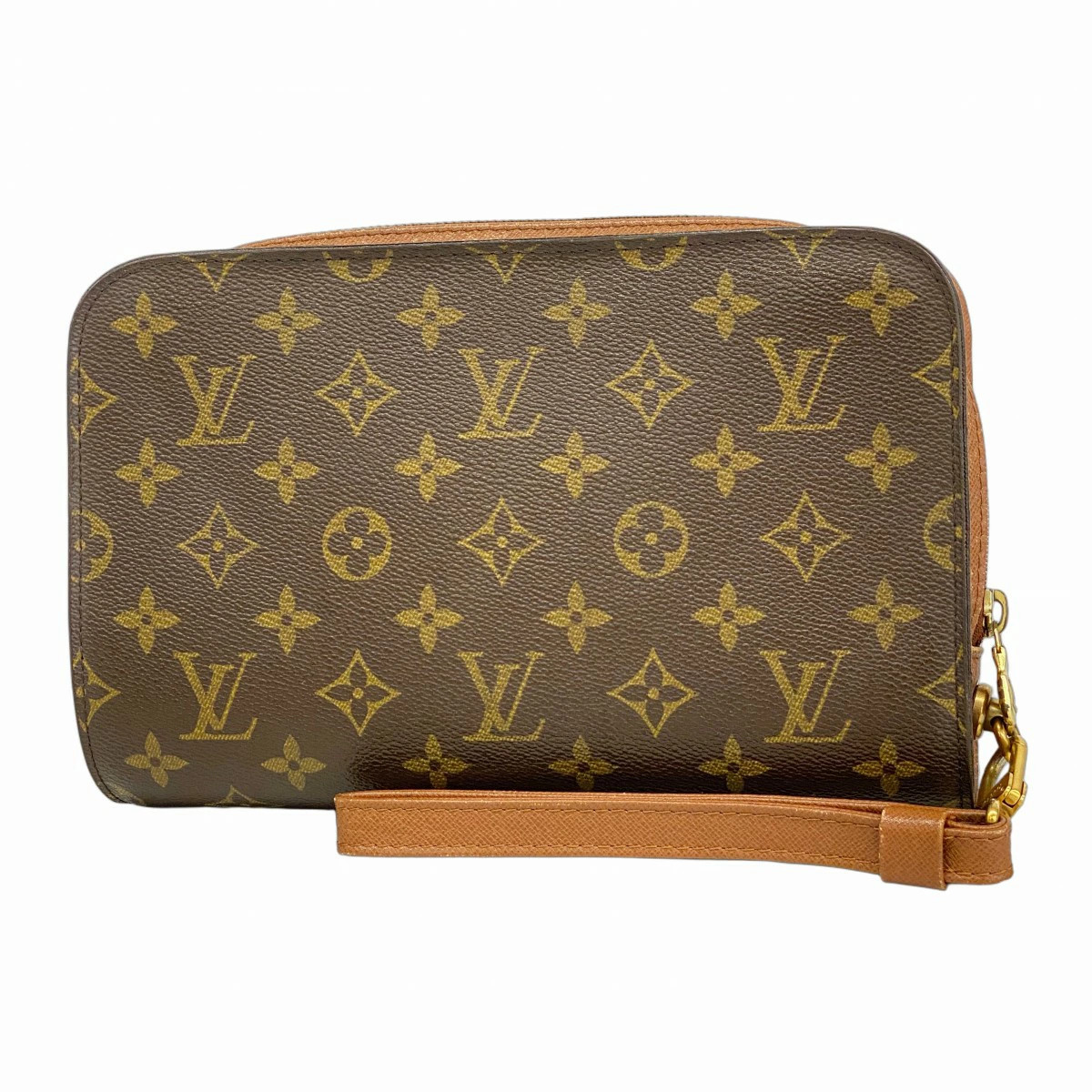 5od4530 Louis Vuitton Clutch Bag Monogram Orsay M51790 Brown Used Men s