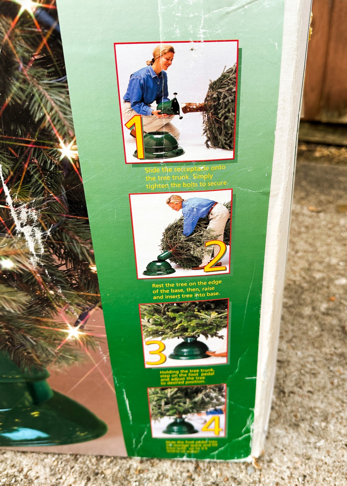 Vtg 90s Swivel Straight XTS3 The One Minute Christmas Tree Stand 10' 100lb w Box