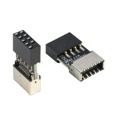 2 PCS USB 2.0 To USB 3.2 Gen 1 Header Adapter 9Pin To TypeE Female