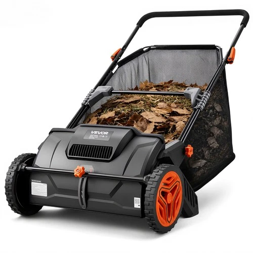 VEVOR Lawn Sweeper Push Leaf Grass Collector 21" 3.5 Cu. Ft. Capacity Adjustable - product listing photo