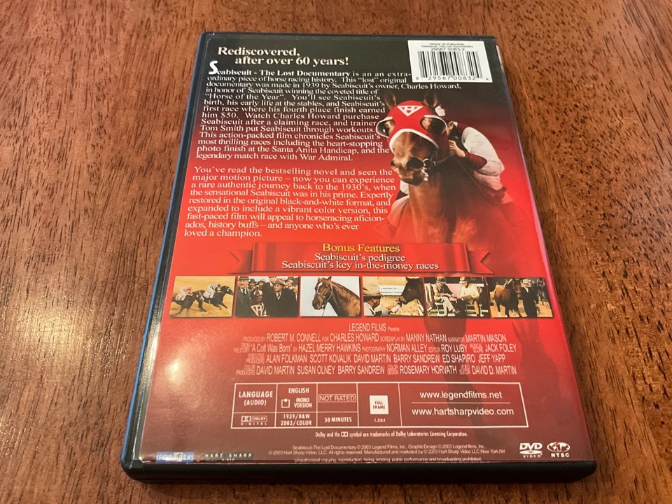 Seabiscuit - The Lost Documentary (DVD) EUC Foto 2 de 2