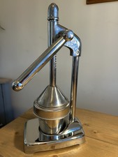 Large Vintage Chrome Plated Manual Lever Action Citrus Lemon Orange Juicer Rare