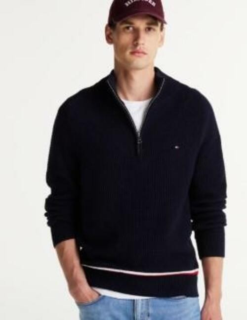 Mens Striped Quarter-Zip Sweater by Tommy Hilfiger M 16490₽