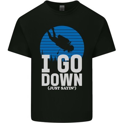 I Go Down Funny Scuba Diving Diver Dive Mens Light Cotton T-Shirt