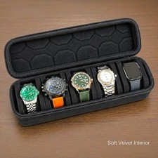 5 Slot Watch Travel Case Portable Organizer Box Zipper Storage Holder Wristwatch