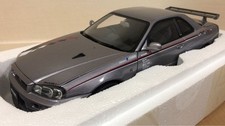 AUTOart 1/18 Nismo Skyline GT-R S Tune R34 Silver Model Car New
