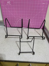 3 Black Twisted Metal Photo/Picture Frame Display Stands Easels