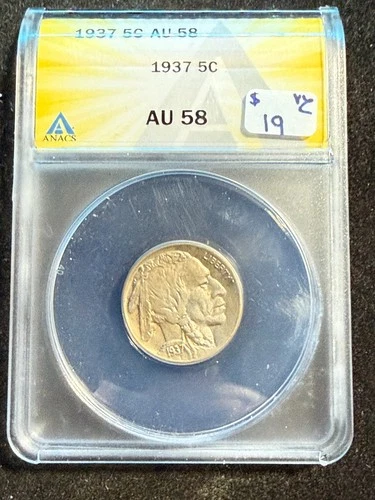 1937 BUFFALO NICKEL ANACS AU 58 289