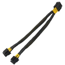 2Pack  CPU 6 Pin Female to Dual Pcie 2X 8 Pin (4+4) Male Power Splitter Cable