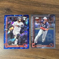 Topps Chrome Cleveland Guardians Rookie 2 Card Lot Carlos Santana Angel Martinez