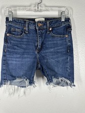 Universal Thread Shorts Womens 0 25 High Rise Slim Straight Denim Cutoff Frayed