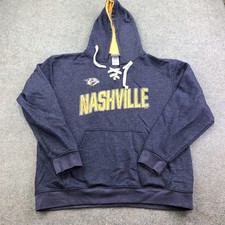 Nashville Predators Hoodie Mens Medium Blue NHL Hockey Lace Up Fleece Pullover