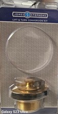 Jones Stephens Lift Turn Bath Tub Drain Conversion Kit 2-Hole Overflow READ