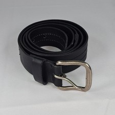 Levi Strauss Signature Men's Black Genuine Leather Belt Silver Buckle 50-in