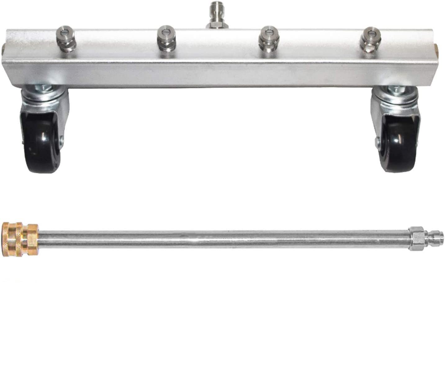 YUET Scopa per pulizia sottocarro ad acqua, con prolunga ad angolo di 45