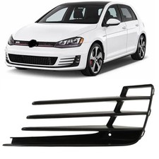 Fits VW Golf GTI/GTD 13-17 Front Bumper Fog Grille Passenger Side Gloss Black