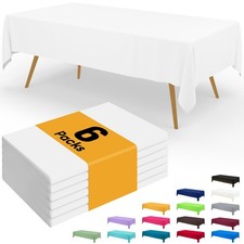 Disposable Table Cloth - 6 Pack, 54 x 108 Inch Waterproof Rectangle Tableclot...