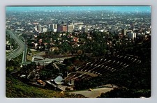 Hollywood CA-California, Aerial Hollywood Bowl, Freeway, Vintage Postcard