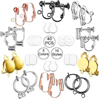20 Pcs Clip on Earring Converters 10 Pairs Non Pierced to Clip Earring Converter