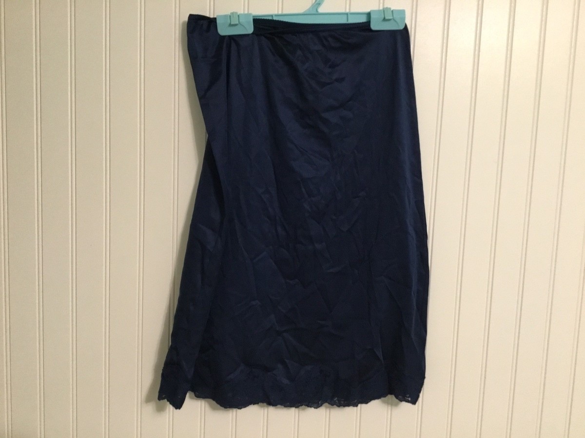 navy blue half slip for under dress Maidenform Sweet Nothings Navy Blue Half Slip Size Small Vintage Union  Label